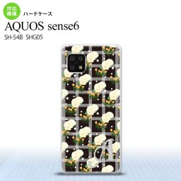 SH-54B SHG05 AQUOS sense6 スマホケース ハードケース 花柄 バラ チェック 黒 +アルファベット メンズ レディース nk-sens6-253i