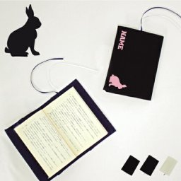 「うさぎ」名入れキャンバスブックカバー/文庫本用 A6判 部活 お名前 ウサギ 兎 Rabbit 習い事 卒団記念品 卒部 卒団 卒業 記念品 ノベルティグッズ 新学期  グッズ ソフトカバー