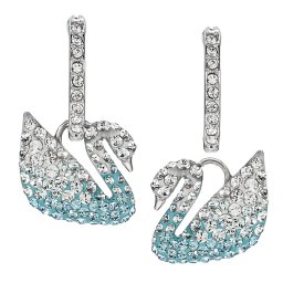 スワロフスキー SWAROVSKI ピアス アクセサリー 5512577 アイコニック スワン ICONIC SWAN シルバー+ブルー+クリスタル
