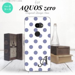 AQUOS zero アクオス ゼロ 801SH スマホケース カバー ハードケース ドット・水玉 白×青 イニシャル 対応 nk-801sh-107i[スマホ,スマホケース,スマホカバー,ケース,カバー,ジャケット]