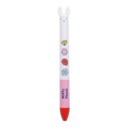 ミッフィー miffy 耳ノックボールペンA フローラル ピンク 文具 2色   日本製