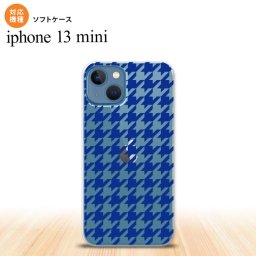 iPhone13mini iPhone13 mini ケース ソフトケース 千鳥 格子 大 青 クリア iPhone ミニ 5.4インチ  おしゃれ かわいい メンズ レディース キッズ デザインたくさん nk-i13m-tp921
