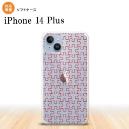 iPhone14 plsu iPhone14 plsu スマホケース 背面ケースソフトケース パズル 透明 赤 2022年 10月発売 nk-i14pl-tp1216