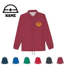 鳶職1 名入れコーチジャケット 左胸ワンポイントチームウェア ユニフォーム ブルゾン アウター 大工　番匠　左官　木工　ヘルメット