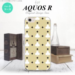【SH03J】【スマホケース/スマホカバー】【アクオス R】SH03J スマホケース AQUOS R SH-03J カバー アクオス R トランプ(クラブ) ベージュ×白 nk-sh03j-535【メール便送料無料】