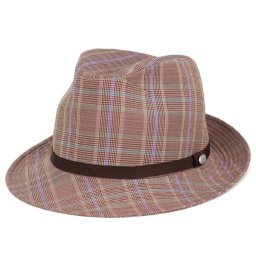 ボルサリーノ ハット メンズ 中折れハット 春 夏 帽子 チェック柄 日よけ borsalino zignone ジニョーネ グレンチェック ギフト 茶 ブラウン系 メンズハット 紳士帽子 中折れ帽子 40代 50代 60代 70代 ファッション 男性 おしゃれ ブランド帽子 中央帽子 ぼうし 父の日