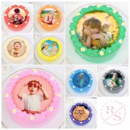 【選べる9色】プチフラワープリントケーキ【お好きな写真で】【プリントケーキ】 4号5号6号