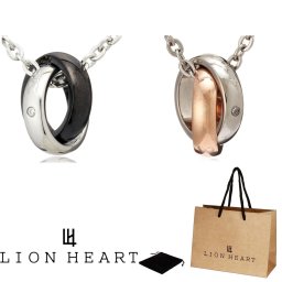 正規品 送料無料 2本 セット ペア ライオンハート LION HEART ペンダント ネックレス 04N124 04N124SM 04N124SL ステンレス 316L サージカルステンレス キュービックジルコニア ペアライン リング モチーフ シルバー ブラック ピンクゴールド 男性 女性 ギフト プレゼント おすすめ 誕生日 クリスマス バレンタイン お祝い
