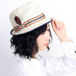 レディース ハット 春夏 ストローハット レディス 帽子 小つば クラッシュ加工 麻 リボン オレンジ ホワイト ぼうし UVカット帽子 おしゃれ きれいめカジュアル 30代 40代 ファッション 男性 紳士 女性 婦人 通販 楽天 日本製 父の日