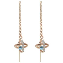 惑星 星 ピアス ブルートパーズ ロングピアス K18