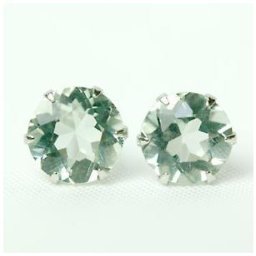 【送料無料】プラチナ900 グリーンアメジスト 5.0mm ピアス