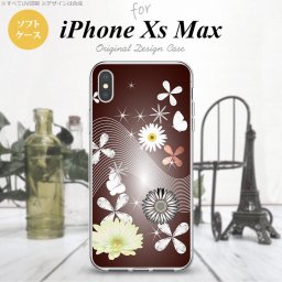 iPhoneXsMax iPhone XS Max スマホケース ソフトケース 花柄 ミックス B 茶 メンズ レディース nk-ixm-tp276