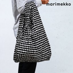 マリメッコ marimekko バッグ エコバッグ 買い物袋 ラシィマット RASYMATTO ブラック×ホワイト 048855 190 北欧雑貨 北欧デザインネコポス 送別会 誕生日 お中元 結婚祝い 結婚式 彼女 娘 妻 女性 ギフト 高級 父の日 母の日 ホワイトデー