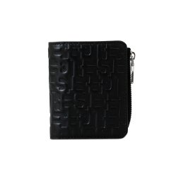 ディーゼル DIESEL カードケース 名刺入れ コインケース 小銭入れ X10115 PS200 T8013 PC MONOGRAM CARD HOLDER ZIP L メンズ ブラック 本革 レザー