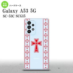 SC-53C SCG015 Galaxy A53 5G スマホケース 背面ケース ハードケース ゴシック クリア 赤 メンズ レディース nk-a53-1007