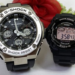 恋人たちのGショックペアウオッチ G-SHOCK BABY-G ペアウォッチ  カシオ 2本セット   電波ソーラー GST-W110-1AJF BGR-3000UCB-1JF ラッピング無料　クリスマス　誕生日 御祝い還暦 銀婚式　結婚記念日　バレンタイン 婚約