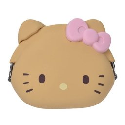 サンリオ ハローキティ フェイス型シリコンがまぐちポーチ Sanrio mimi POCHI HELLO KITTY ミミポチ ハローキテ ブラウン