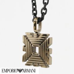 EMPORIO ARMANI エンポリオアルマーニ ペンダント ネックレス  EGS2867251 メンズ ブラック ゴールド ブロンズ ステンレス 海外正規品 無料ラッピング可