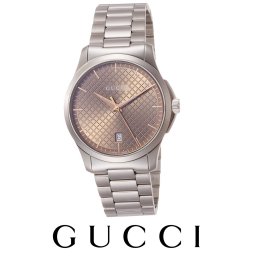 ２年保証 腕時計 GUCCI グッチ 38mm G-Timeless Gタイムレス YA1264053 スイス製 ステンレス シルバー ブラウン(シャンパンゴールド) メンズ仕様 レディース ユニセックス 男性 女性 ギフト プレゼント 新品 送料無料