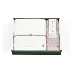 綿菱 菱つなぎ バスタオル&ウォッシュタオル2P  ／タオル 日用品・ヘルスケア お中元 御中元 ギフト 暑中 残暑 お盆 初盆 新盆 お供 御供 ギフト 2026 送料無料 ギフト プレゼント プチギフト 内祝い 快気祝い 出産祝い 結婚祝い 引出物 新築祝い お返し