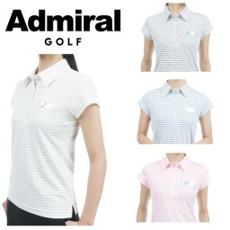 アドミラル ゴルフ レディース ロゴボーダー キャプスリーブ  ポロシャツ ADMIRAL ADLA322 お誕生日祝い お祝い 記念品 30代 40代 50代 60代 母の日 お母さん 還暦祝い 敬老の日 彼女 人気プレゼント プレゼント