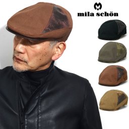 帽子 メンズ ハンチング ブランド ヴィンテージ加工 合皮 ミラショーン ハンチング帽 日本製 帽子 大きいサイズ M L XL お洒落 大人 秋冬 小物 黒/モスグリーン/レンガ/キャメル メール便対応 ギフト 誕生日 プレゼント 父の日