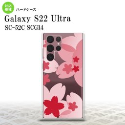 SC-52C SCG14 Galaxy S22 Ultra スマホケース 背面ケース ハードケース 花柄 サクラ A 赤 メンズ レディース nk-s22ul-052