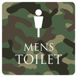 トイレ 御手洗 TOILET トイレマーク 迷彩 カラー MENS ピクトサイン ステッカー シール 塩ビ製 サイン ウォールステッカー インテリア 施設 案内