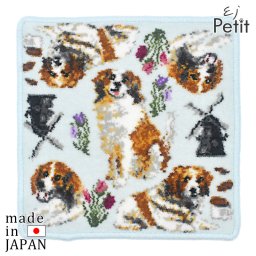 日本製 犬柄 コーイケルホンディエ EjPetit シェニール織 タオルハンカチ Enjeau ギフトラッピング対応可 ※ネコポス便発送