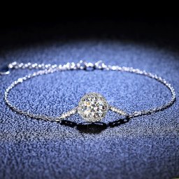 ブレスレット レディース モアサナイト ホワイト シルバー925 シルバー フリーサイズ 1ct ks003