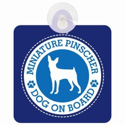 セーフティサイン DOG ON BOARD MINIATURE PINSCHER ミニチュアピンシャー ブルー 安全運転 車内用 吸盤タイプ 煽り運転対策 収れん火災防止タイプ 安全対策 カーサイン 吸盤 肉球マーク
