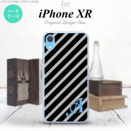 iPhoneXR iPhone XR スマホケース ハードケース ストライプ 黒 グレー +アルファベット メンズ レディース nk-ipxr-712i