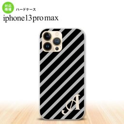 iPhone13ProMax iPhone13 Pro Max ケース ハードケース ストライプ 黒 グレー +アルファベット iPhone13 プロ マックス 6.7インチ おしゃれ かわいい メンズ レディース キッズ デザインたくさん nk-i13pm-712i