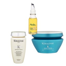 お得な特別セット ケラスターゼ レジスタンス RE マスク セラピュート 200ml  と ケラスターゼ DS バン デンシフィック（スカルプケア） 250ml  と メルヴィータ ビオオイル アルガンオイル 50ml のセット    |  special set  ヘアマスク/パック うねり くせ毛 湿気 梅雨美容