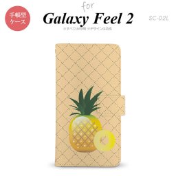 Galaxy Feel 2 手帳型 スマホ ケース カバー ギャラクシー パイナップル【ギャラクシー フィール 2,Galaxy,Feel,2,docomo,ドコモ,メール便 送料無料】