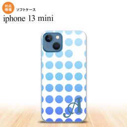 iPhone13mini iPhone13 mini ケース ソフトケース 水玉 青 +アルファベット iPhone ミニ 5.4インチ  おしゃれ かわいい メンズ レディース キッズ デザインたくさん nk-i13m-tp1376i