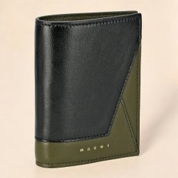 マルニ 二つ折り財布 メンズ レディース ブランド MARNI PFMO0055U1-P2644 ブラック/モスグリーン