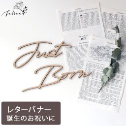 【送料無料】Just Born ウッドレター No.6シリーズ | 木製 | 出産 新生児 赤ちゃん 誕生日 お祝い ベビーアルバム おしゃれ かわいい 男の子 女の子 ジャストボーン justborn ベビーシャワー sns インスタ 飾り付け ガーランド