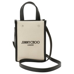 ジミーチュウ JIMMY CHOO バッグ ハンドバッグ トートバッグ 手提げ 2WAY ショルダーバッグ 肩掛けバッグ 斜めがけバッグ bbjm00225l MINI N/S TOTE CZM NATURAL BLACK SILVER レディース ナチュラル+ブラック