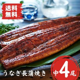 【送料無料】鹿児島県産うなぎ蒲焼 中４尾（136～155g）鰻 ウナギ 国産 ギフト 贈答 贈り物 プレゼント 父の日 母の日 敬老の日 お中元 お歳暮 御祝 内祝 お返し 誕生日 お祝い 還暦 古希 喜寿 長寿祝い 40代 50代 60代 70代 80代 もらって嬉しい 高級 贅沢 グルメ うなぎ 蒲焼き かば焼き