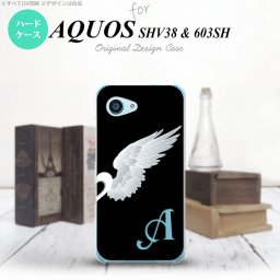 【SHV38】【スマホケース/スマホカバー】【アクオス セリエ ミニ】SHV38 スマホケース AQUOS SERIE mini ケース アクオス セリエ ミニ イニシャル 翼(ペア) 黒(右) nk-shv38-789ini【メール便送料無料】