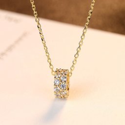 ネックレス 40+5cm アジャスター 引き輪 キュービックジルコニア シルバー925 イエローゴールド 人気 小豆 アズキチェーン 可愛い かわいい cn0066