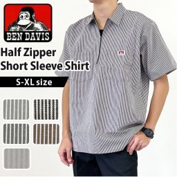 ベンデイビス BEN DAVIS 半袖 通販 メンズ ワークシャツ 半袖シャツ おしゃれ ブランド ベンディビス 厚手 襟付 シャツ ストライプ 作業着 作業服 ワークウェア カジュアル 紳士服 アメカジ トップス