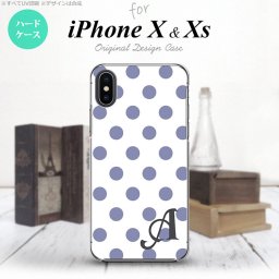 【iPhoneX】【スマホケース/スマホカバー】【アイフォンX】iPhoneX スマホケース ケース アイフォンX イニシャル ドット・水玉 白×青 nk-ipx-107ini【メール便送料無料】