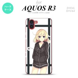SH-04L SHV44 R3 AQUOS R3 スマホケース カバー 女の子 B 黒 nk-r3-1328