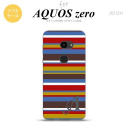 AQUOS zero アクオス ゼロ 801SH スマホケース カバー ソフトケース ボーダー ブルーブラウン イニシャル 対応 nk-801sh-tp703i[スマホ,スマホケース,スマホカバー,ケース,カバー,ジャケット]