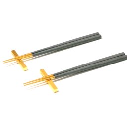 ブランドボックス付属　クチポールCutipol　KUBEグレイ・ゴールドKU39GRGB　 箸+箸置２膳セット【御結婚御祝・内祝・新築御祝・還暦御祝・御礼・寿・ギフト包装可能】