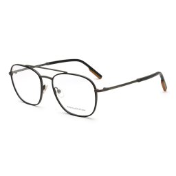 ゼニア ZEGNA エルメネジルド・ゼニア メガネ 眼鏡 フレームのみ アジアンフィット EZ5183/V 009 56 アイウェア ウェリントン メンズ レディース ユニセックス マットブラック+マットガンメタル+ブラック