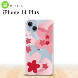 iPhone14 plsu iPhone14 plsu スマホケース 背面ケース ハードケース 花柄 サクラ A 赤 2022年 10月発売 nk-i14pl-052