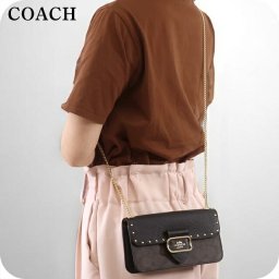 コーチ ショルダーバッグ レディース ブランド COACH シグネチャー CF474 IMOSN ダークブラウン/ブラック